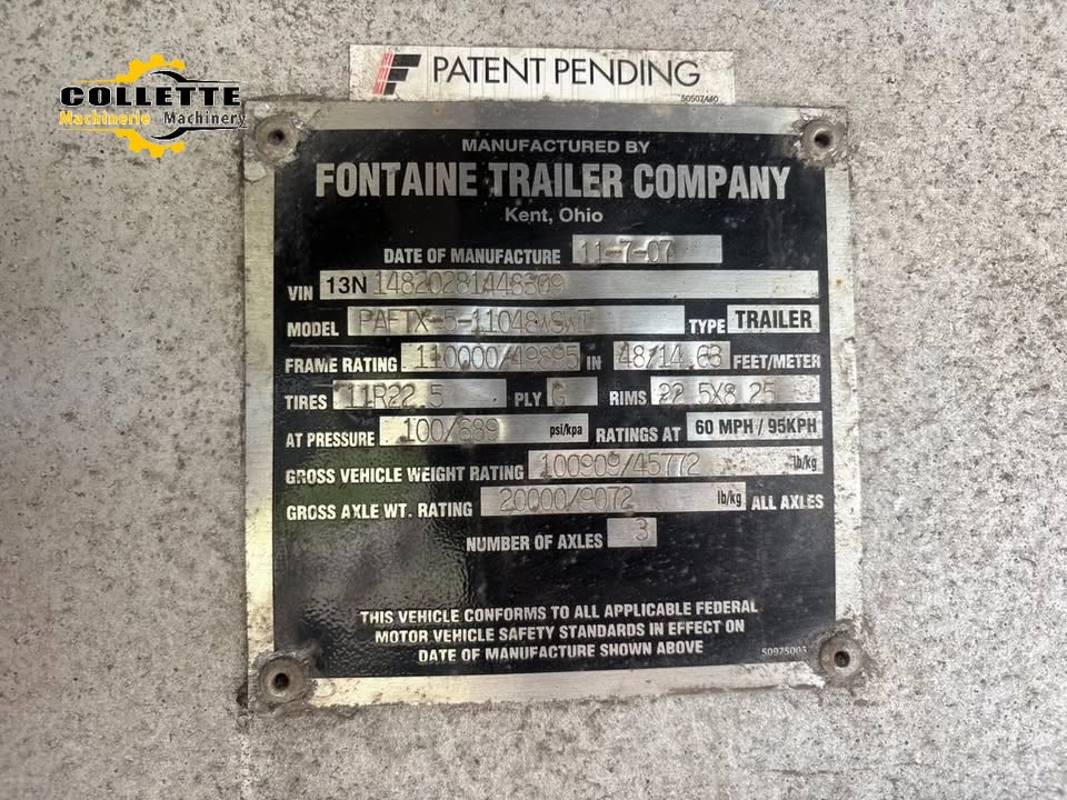 2007 FONTAINE 48f phantom x full aluminum tri axel trailer - Image 3
